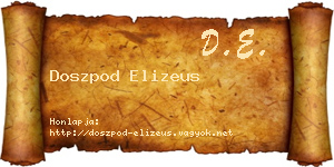 Doszpod Elizeus névjegykártya